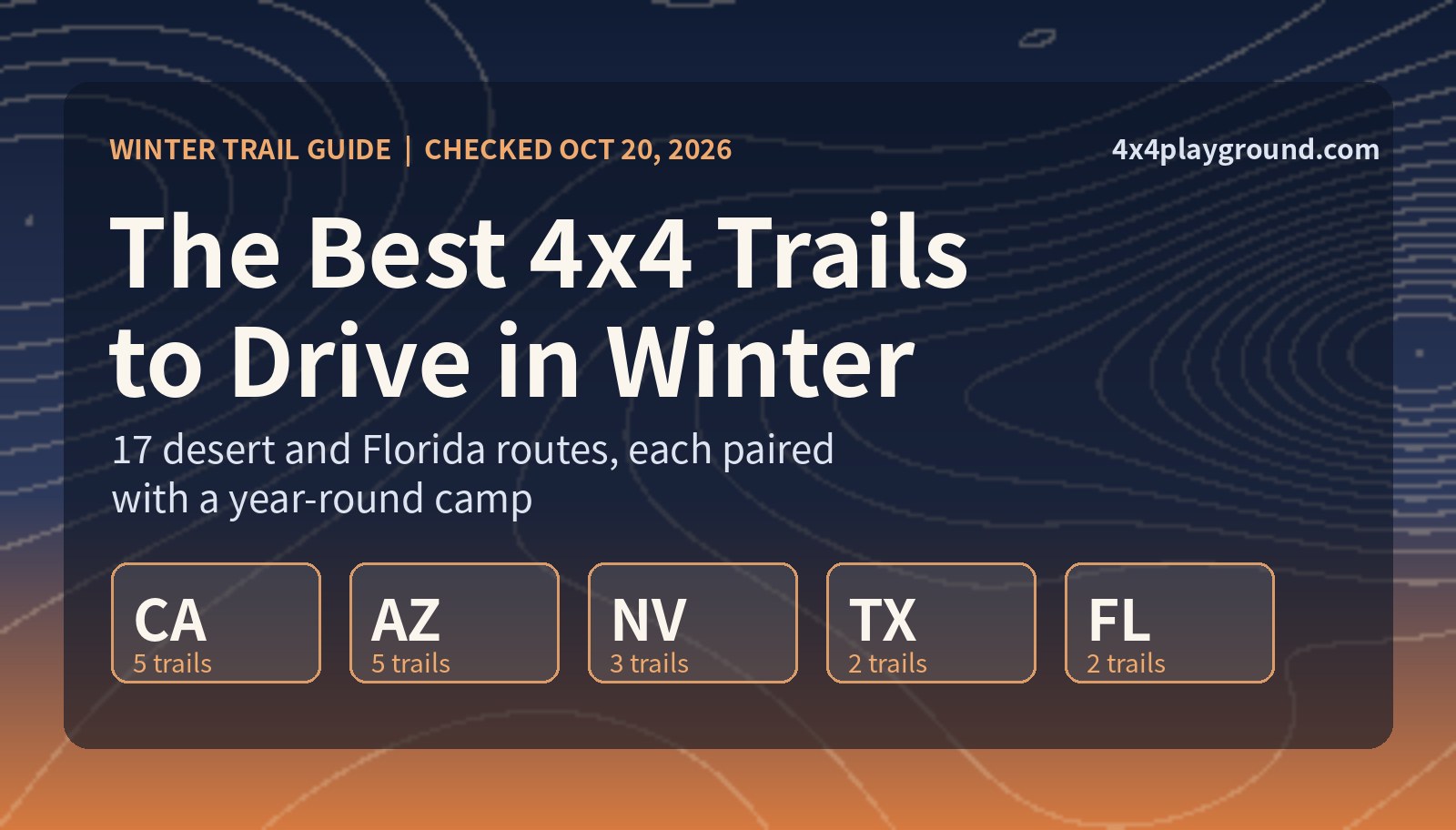 The Best 4x4 Trails to Drive in Winter: 17 Desert and Florida Routes, Each Paired With a Year-Round Camp
