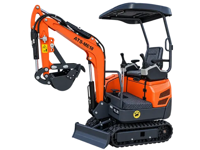 Small mini excavator sized for towing behind a half-ton pickup