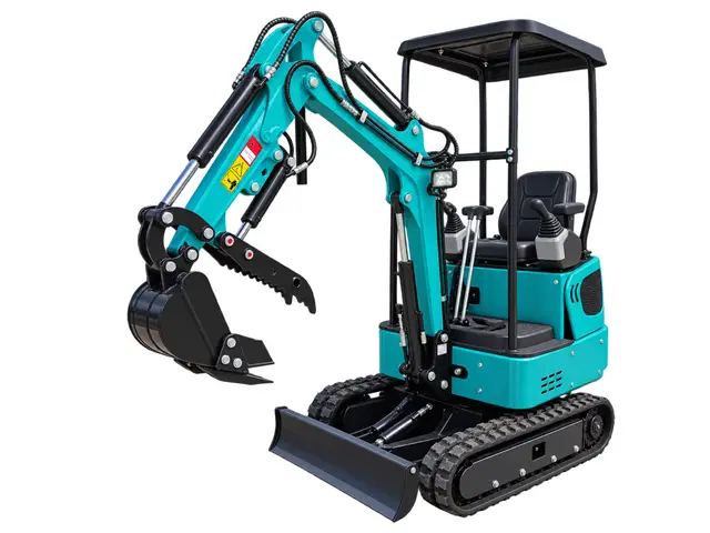 Compact 1 ton class mini excavator with a digging bucket