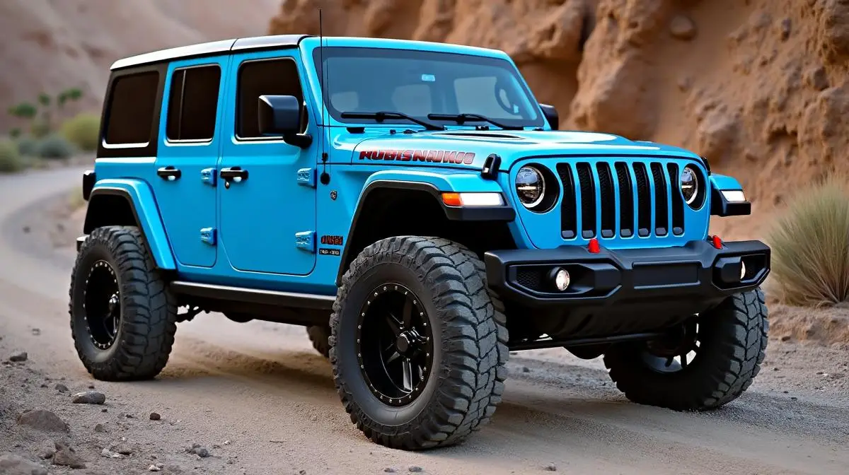 Jeep Wrangler with aggressive offset
